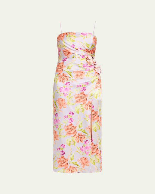 Denali Strapless Midnight Tulips Dress